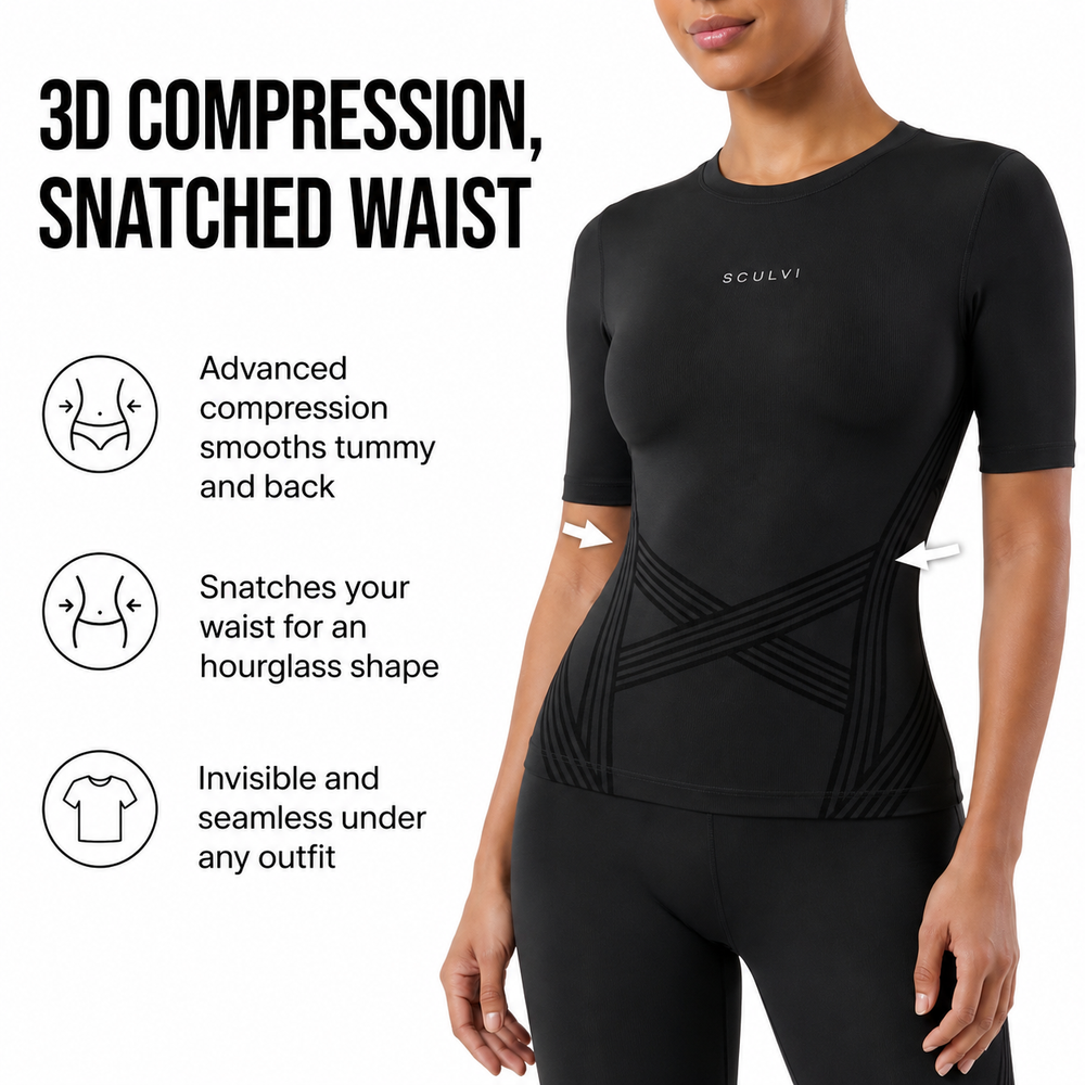 Sculvi top 3D compression snatched waist