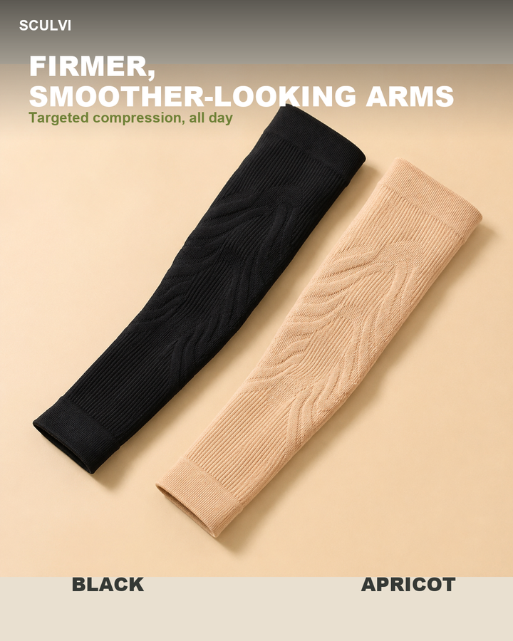 Arm sleeves in black and apricot
