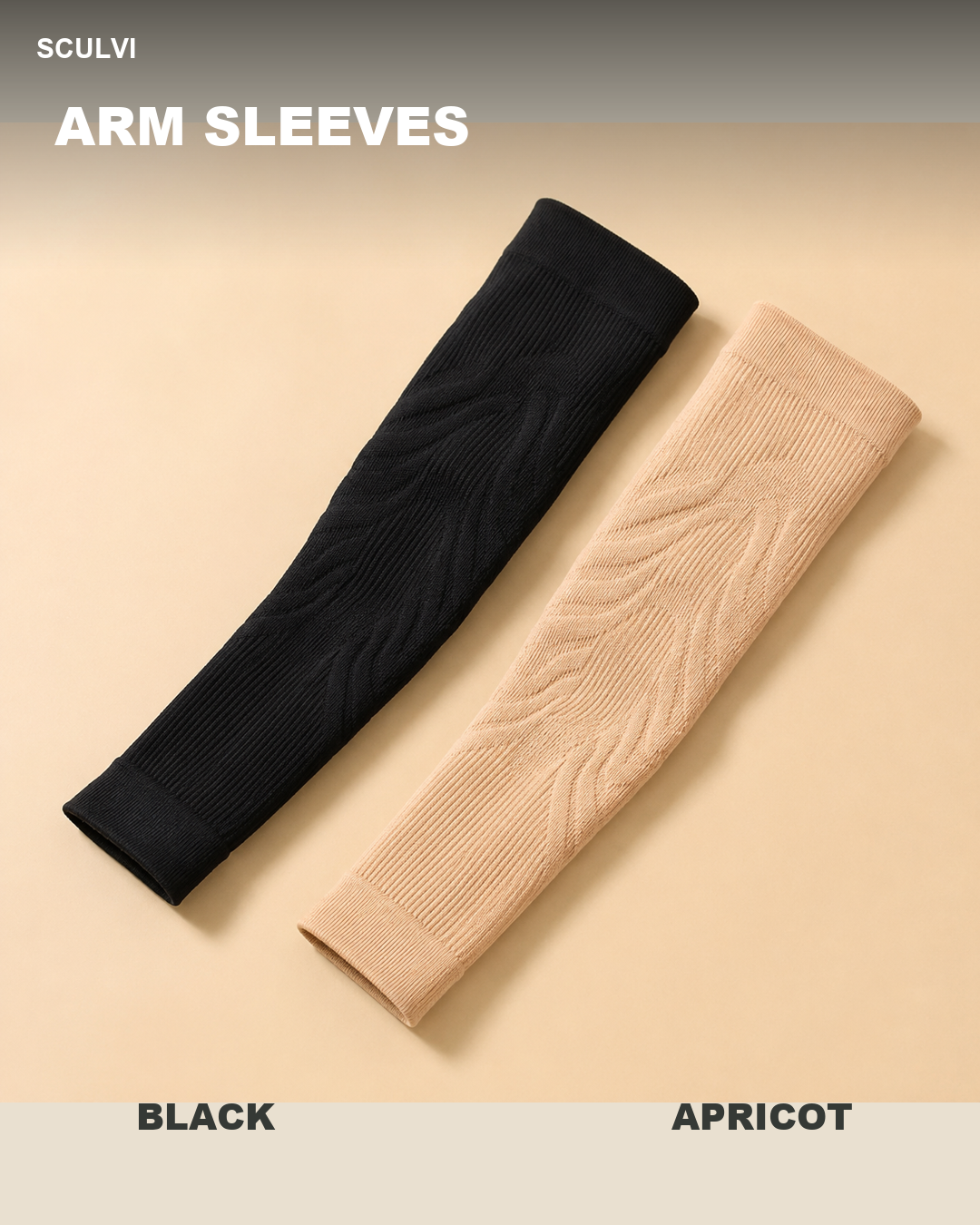 Arm sleeves black and apricot
