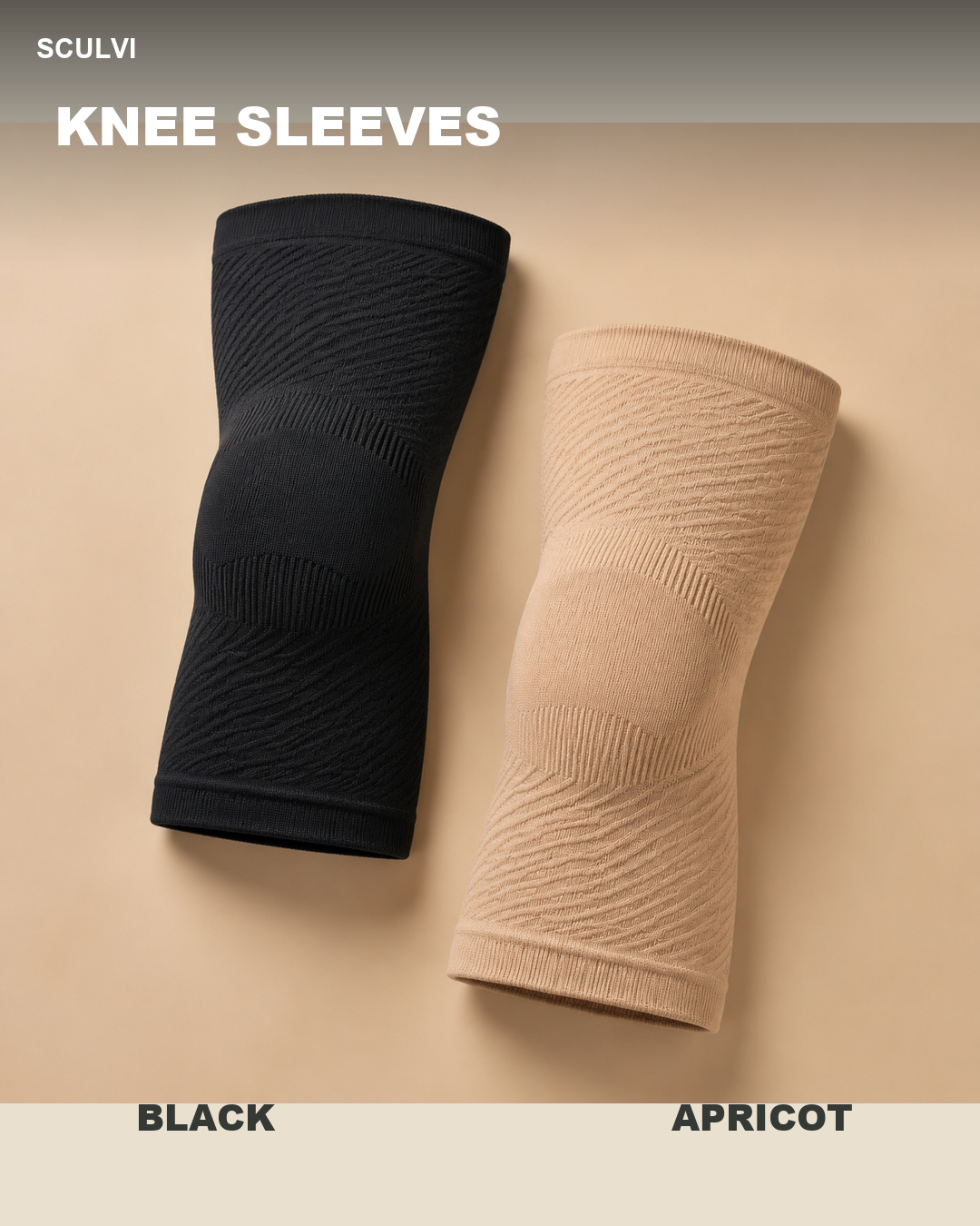 Knee sleeves black and apricot