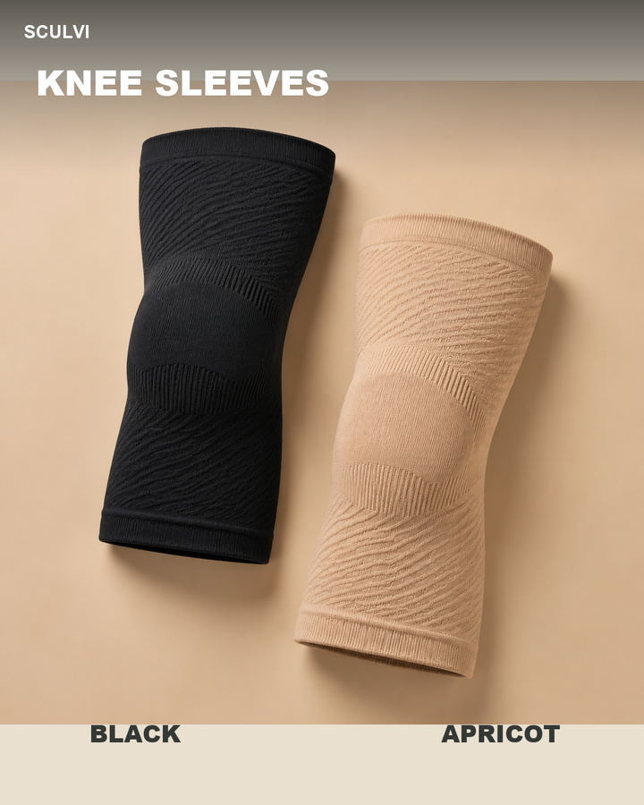 Knee sleeves black and apricot