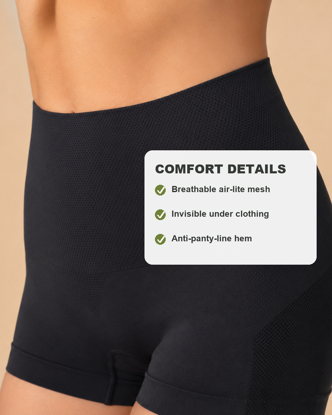 Comfort details breathable mesh